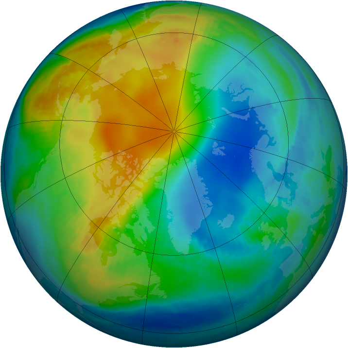 Arctic ozone map for 21 November 2000